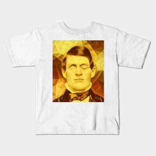 Phineas Gage Golden Portrait | Phineas Gage Artwork 9 Kids T-Shirt